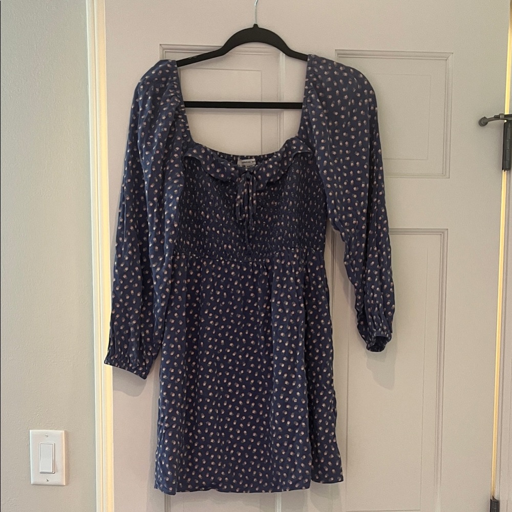 American Eagle Outfitters Navy Patterned Mini Dress